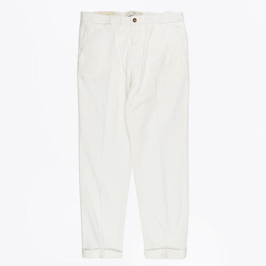 - Cropped Stretch Chino - Off-White