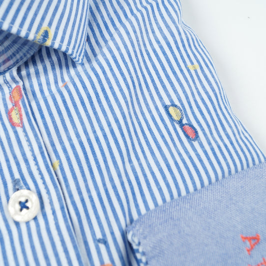 Jacquard Stripe Shirt - Blue