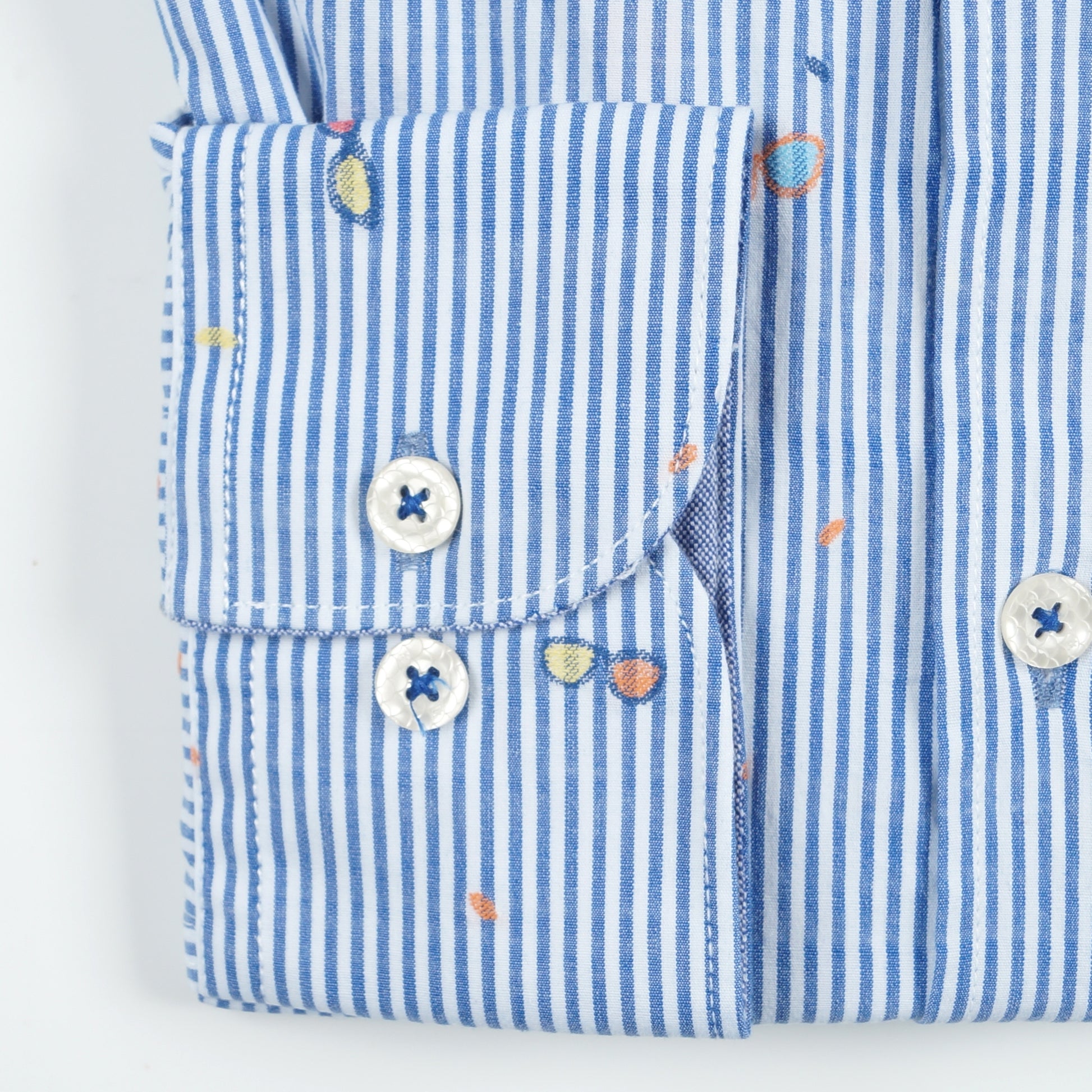A Jacquard Stripe Shirt - Blue