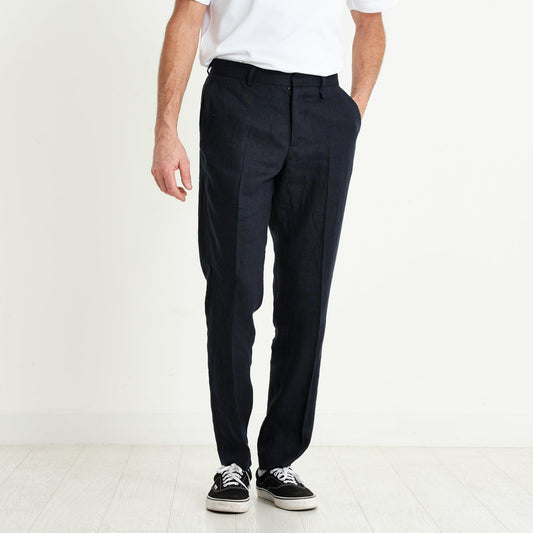 - Alp Smart Linen Trouser - Navy