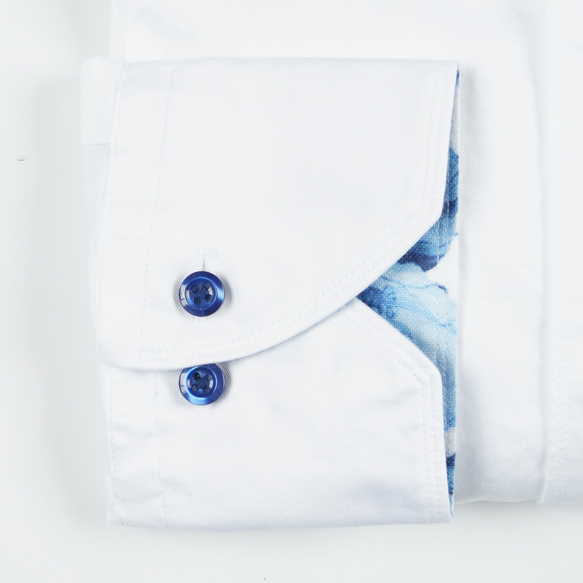 Stenstroms Fitted Body Floral Trim Poplin - White