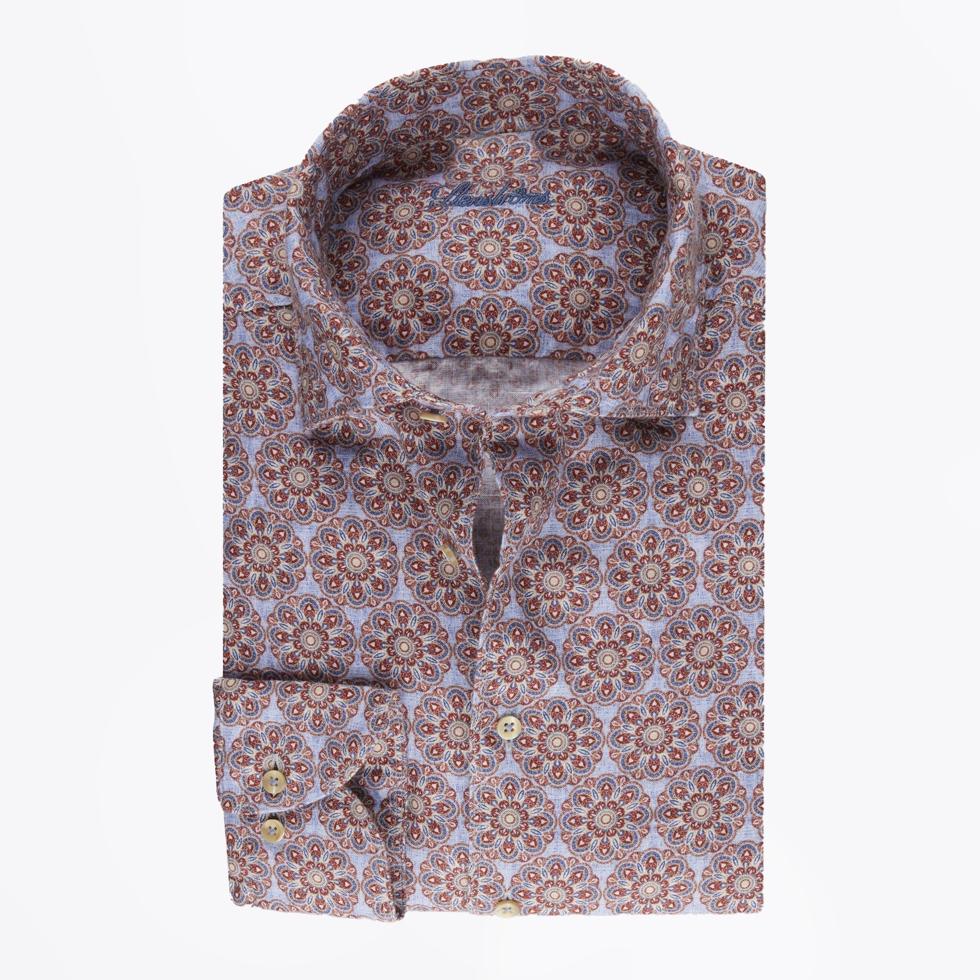 Stenstroms - Fitted Body Linen Shirt - Moroccan Print