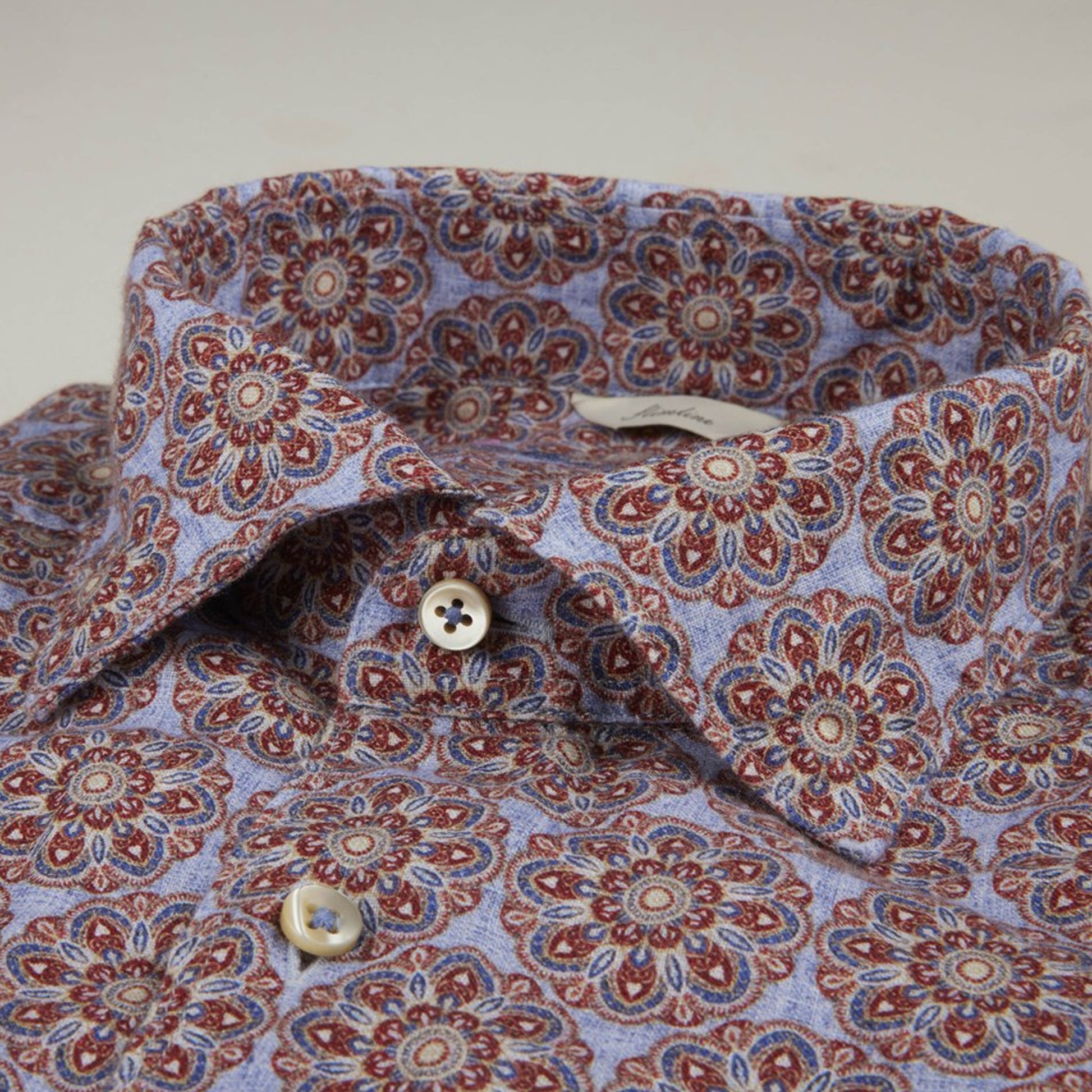 Stenstroms - Fitted Body Linen Shirt - Moroccan Print