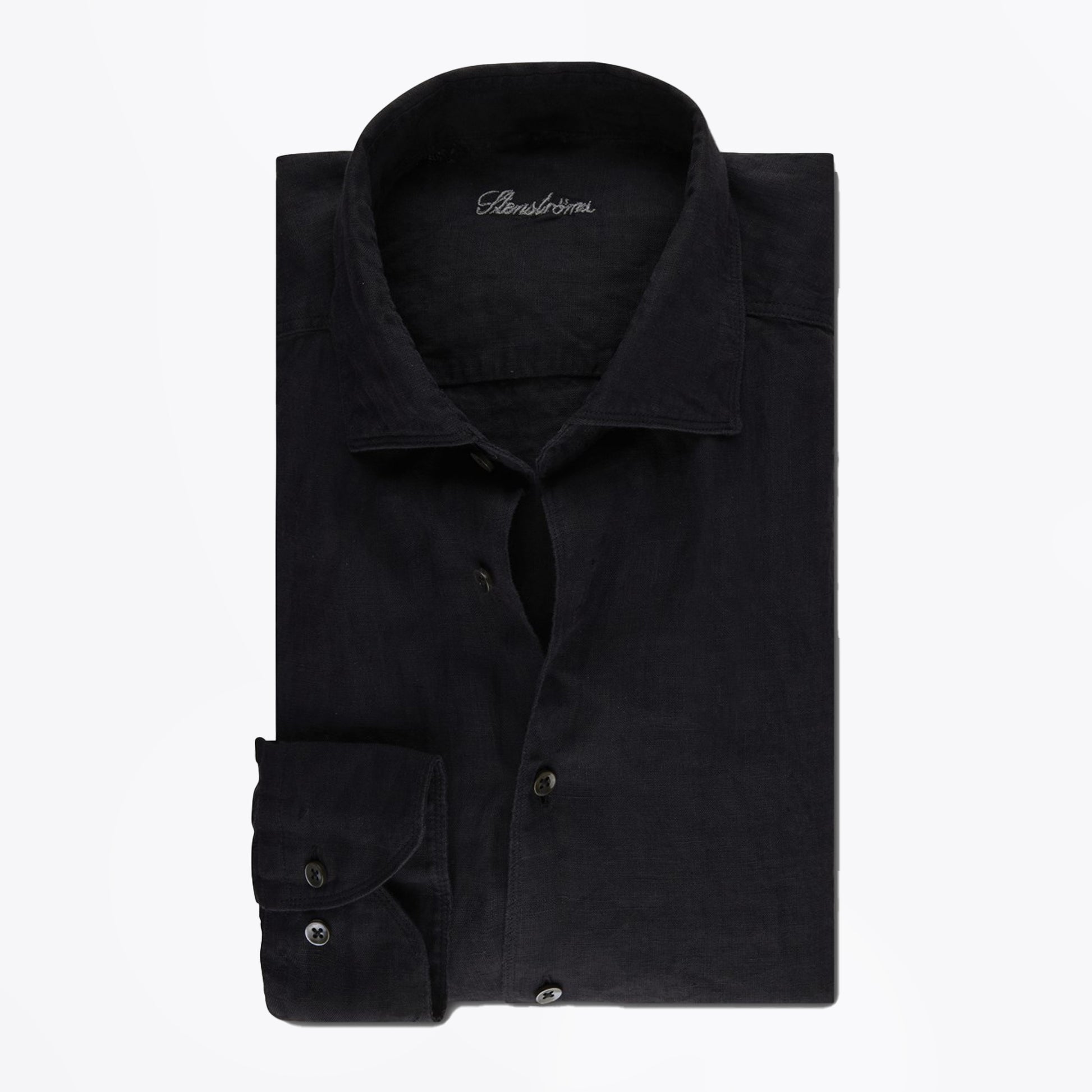 Stenstroms - Fitted Body Linen Shirt - Black