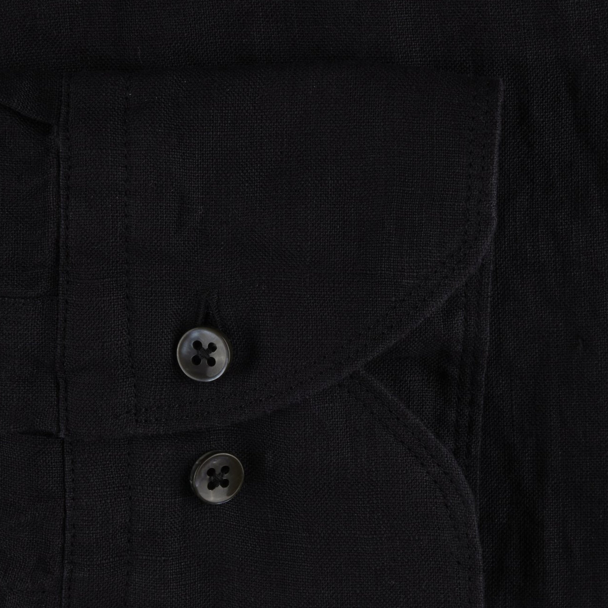 Stenstroms - Fitted Body Linen Shirt - Black
