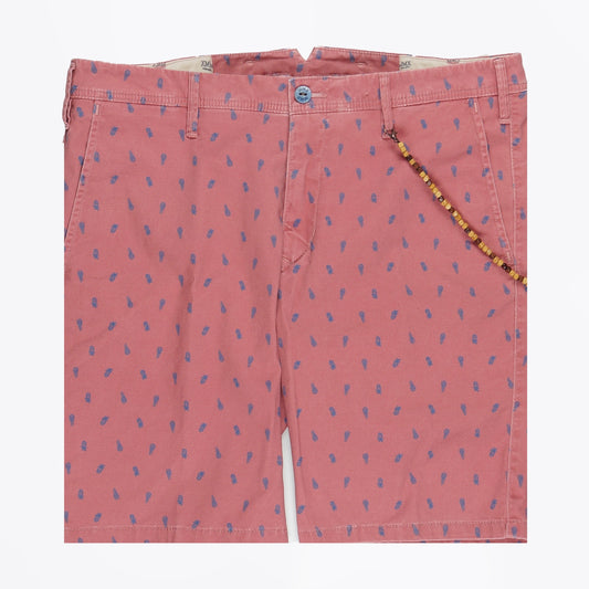 - Pavo Pineapple Slim Shorts - Red