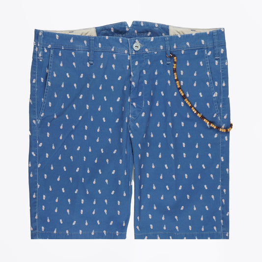 - Pavo Pineapple Slim Shorts - Blue