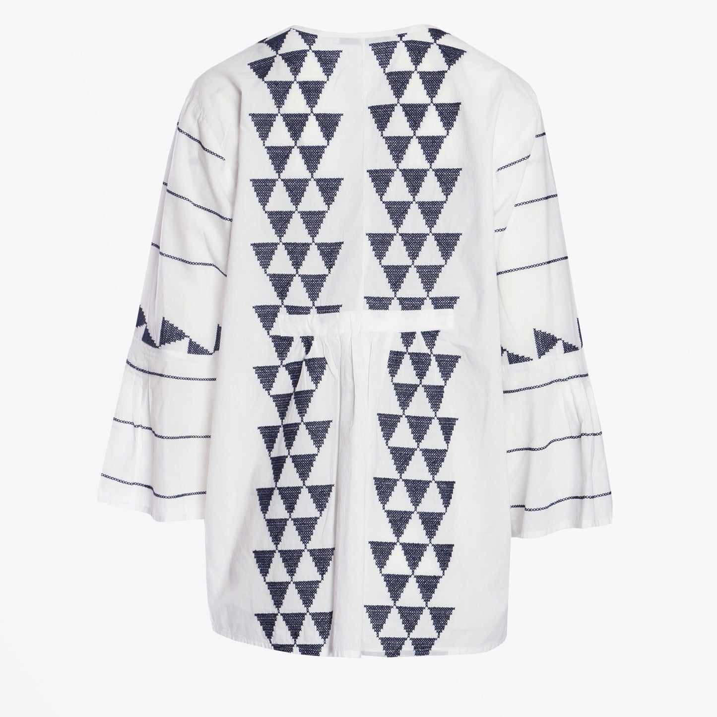 - Tunic Arrow Cotton Bell Sleeve - White