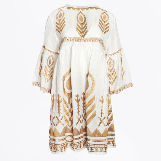 - Tunic Feather Bell Sleeve - White Copper