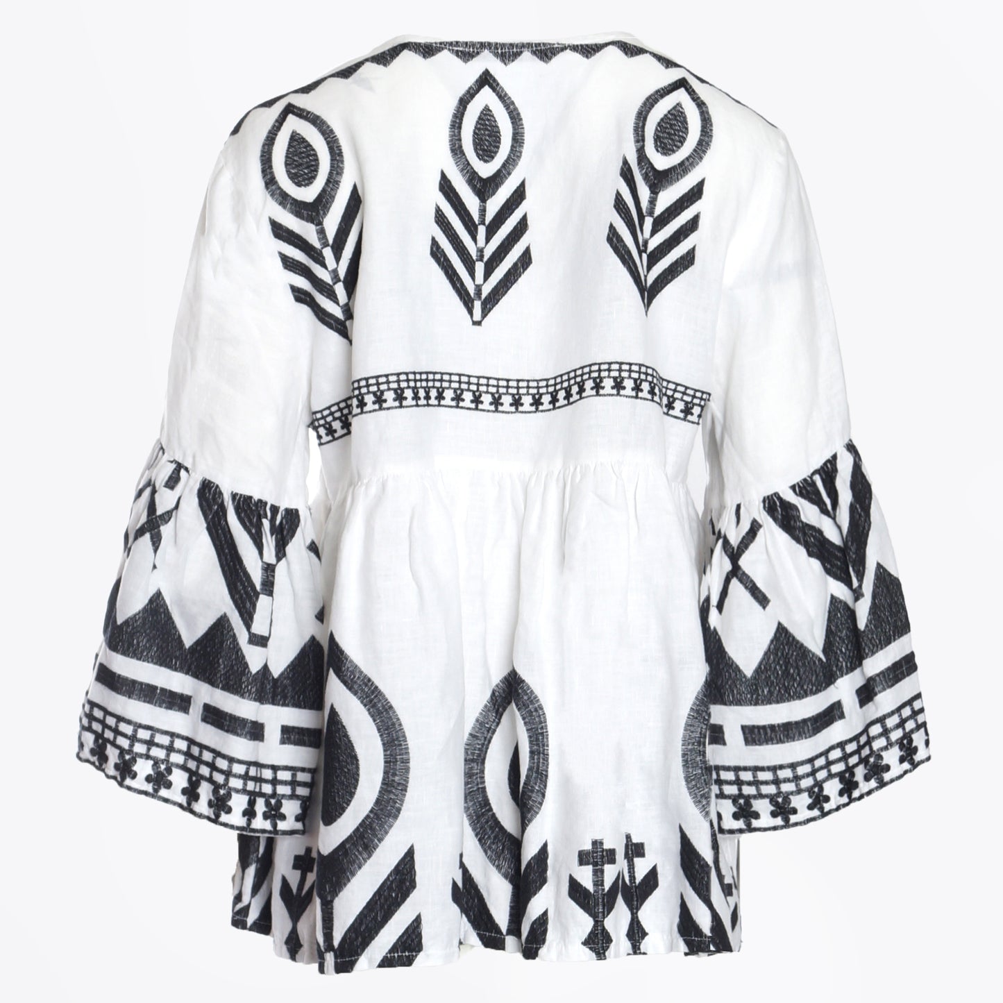 - Tunic Feather Bell Sleeve - White
