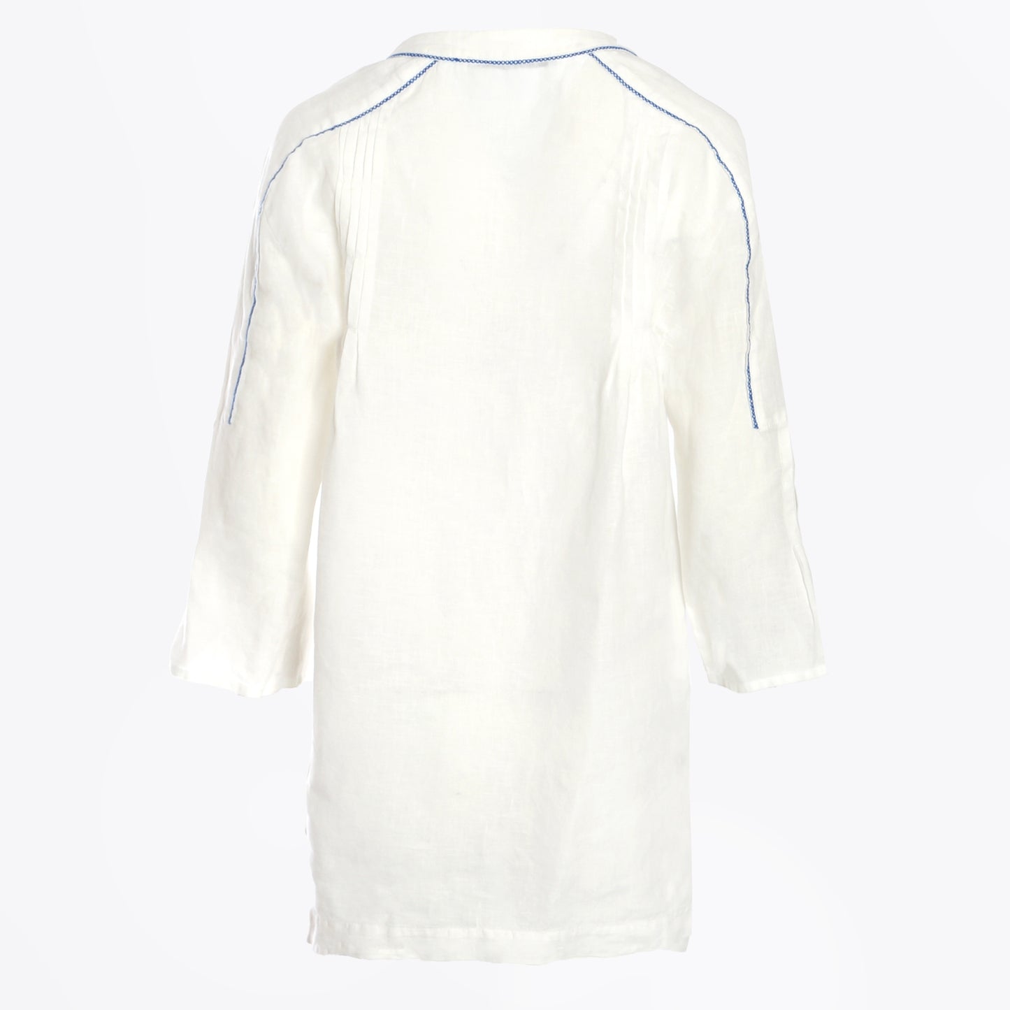 - Plain Linen Arrow Top - White
