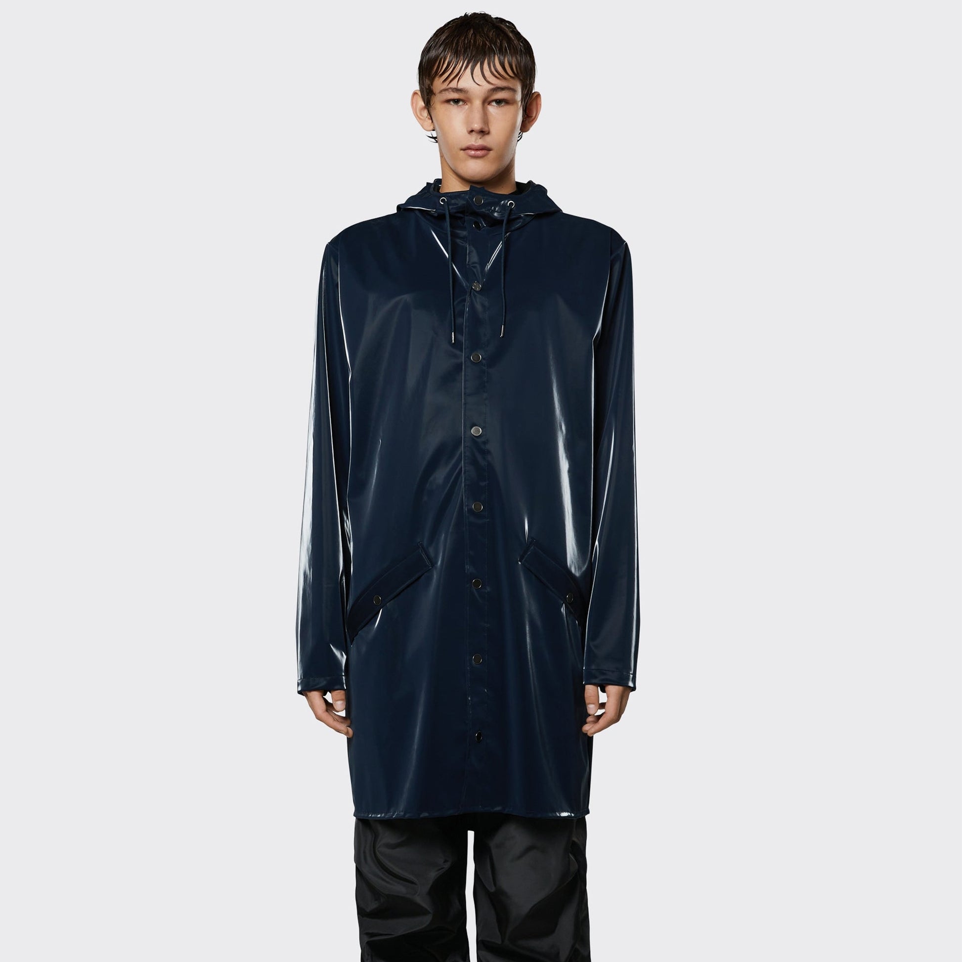 Rains Long Jacket - Ink