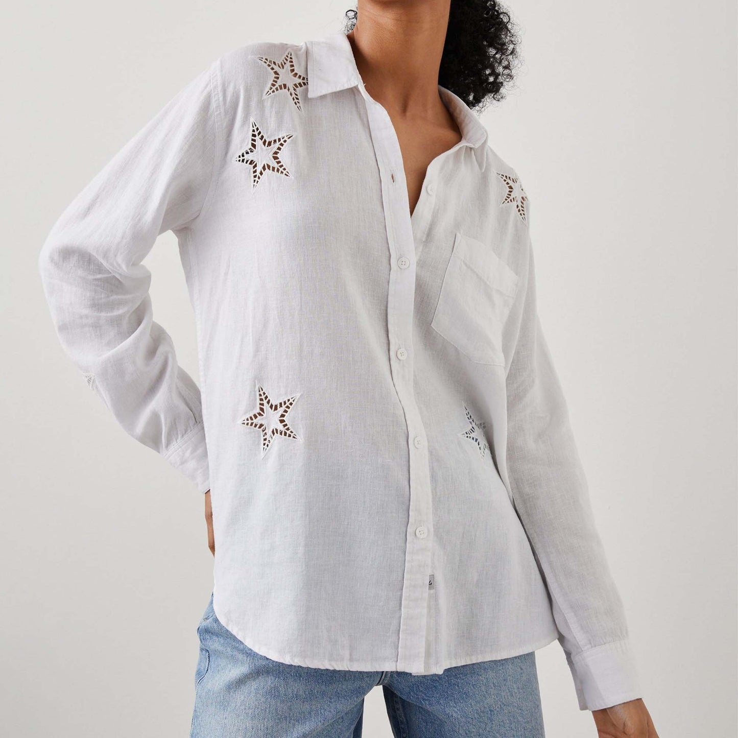 - Charli Shirt - White Eyelet Stars