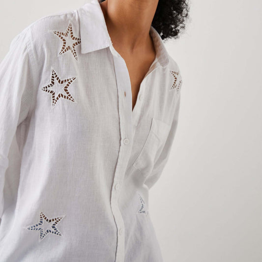 - Charli Shirt - White Eyelet Stars