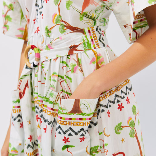 Kimono Sleeve V-Neck Maxi - White