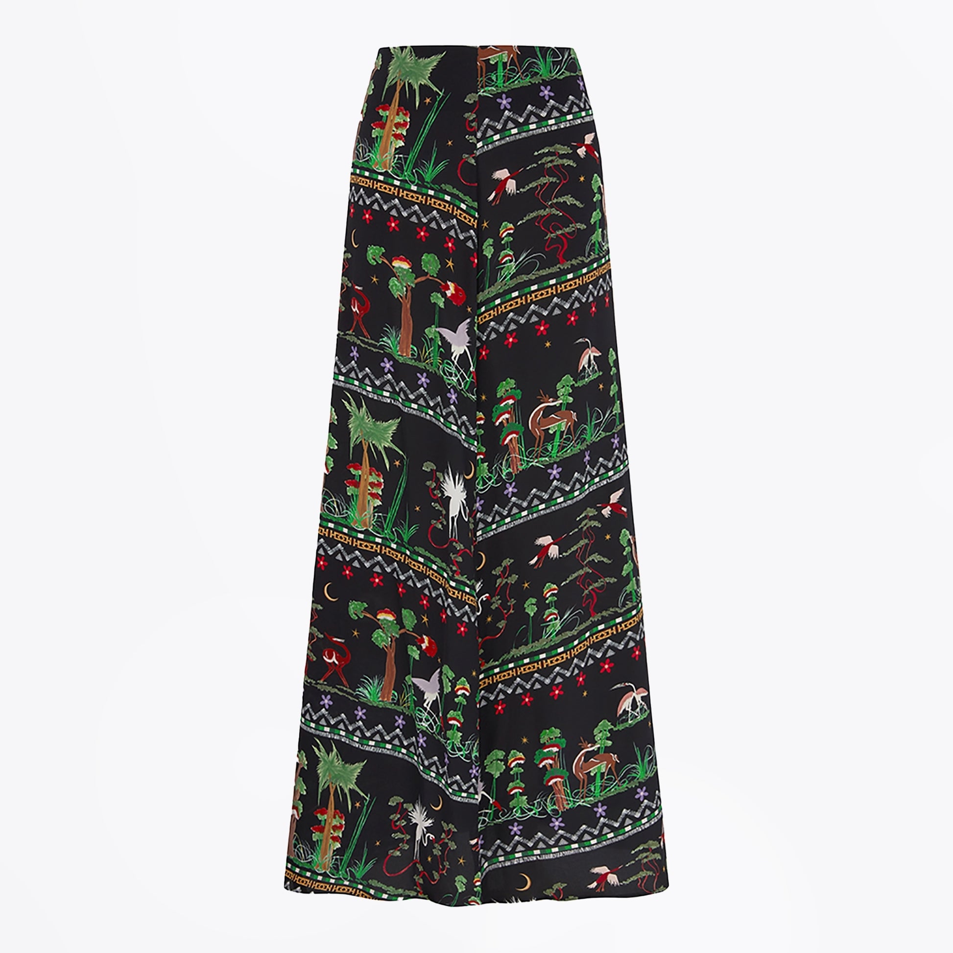 Hayley High Waist Lace Panelled Maxi Skirt - Black