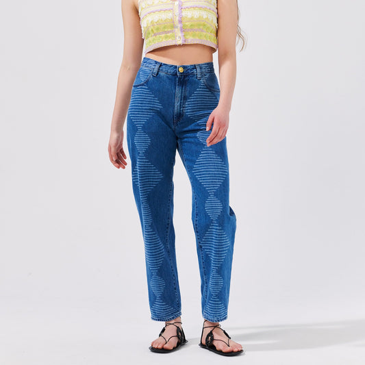 - Tapered Leg Jean - Aztec Laser Blue