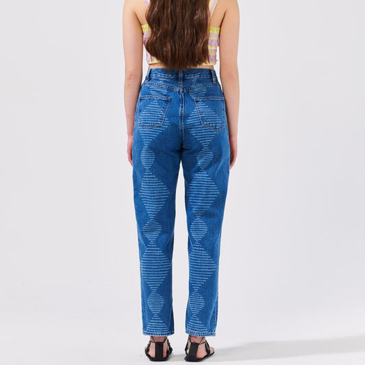 - Tapered Leg Jean - Aztec Laser Blue