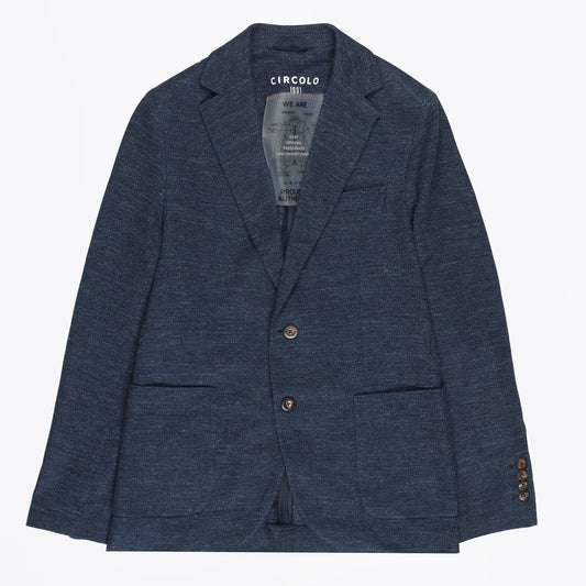 Mens Blazer Notch Lapel Blazer - Blue