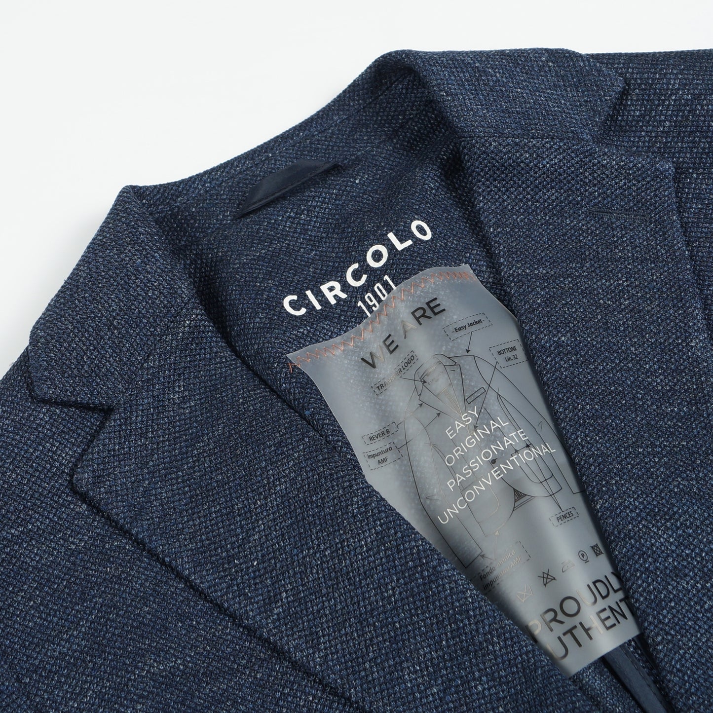 Mens Blazer Notch Lapel Blazer - Blue
