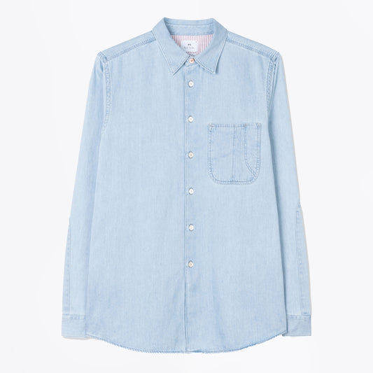 - Regular Fit Light Denim Shirt - Light Denim