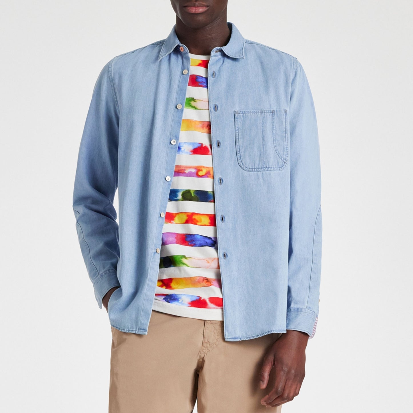 - Regular Fit Light Denim Shirt - Light Denim