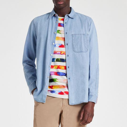 - Regular Fit Light Denim Shirt - Light Denim