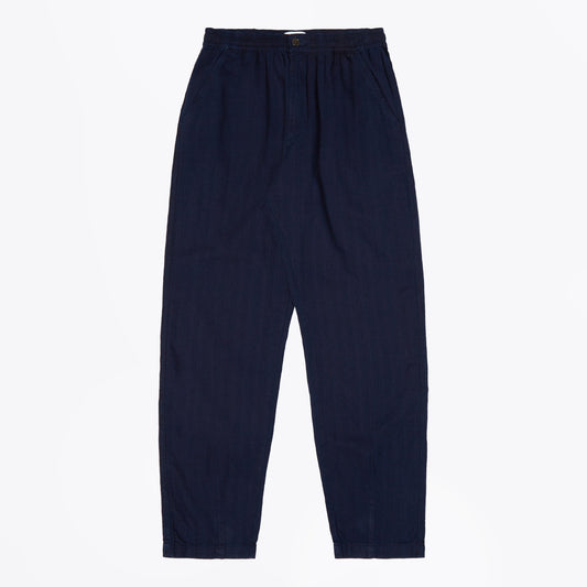 - Track Herringbone Trousers - Navy