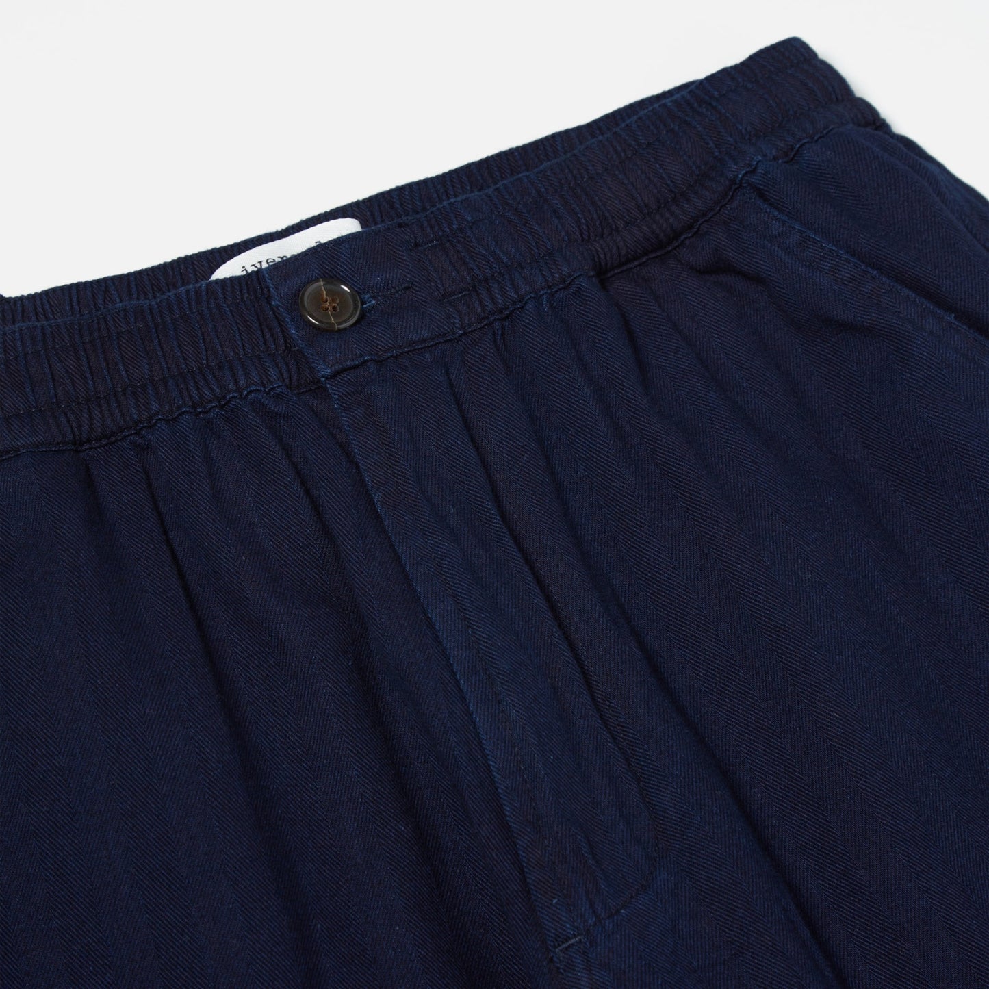 - Track Herringbone Trousers - Navy