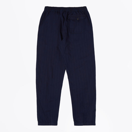 - Track Herringbone Trousers - Navy