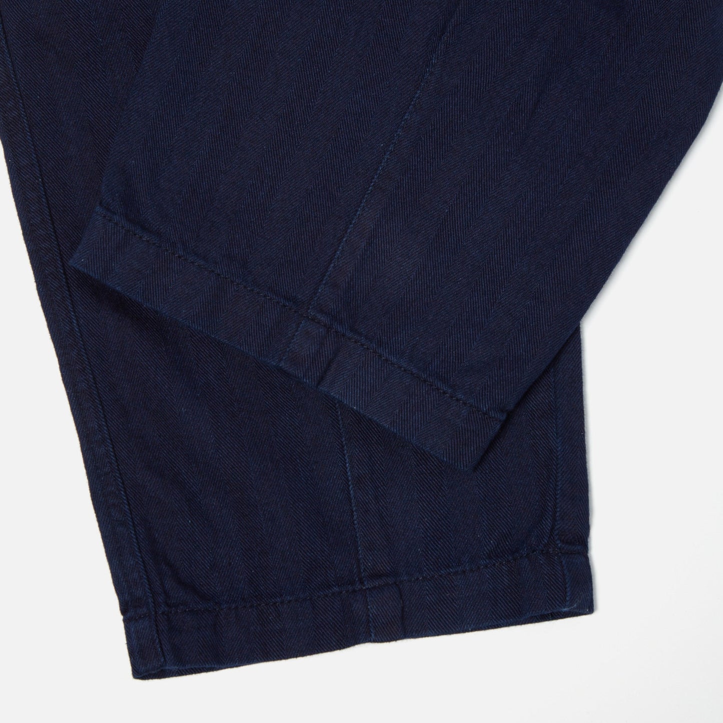 - Track Herringbone Trousers - Navy