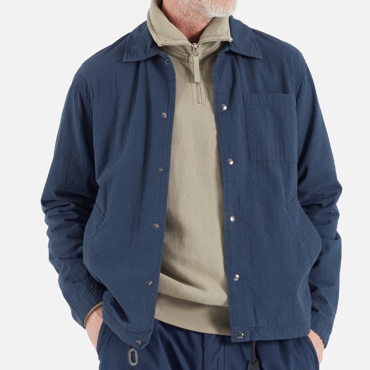- Porto Seersucker Jacket - Navy