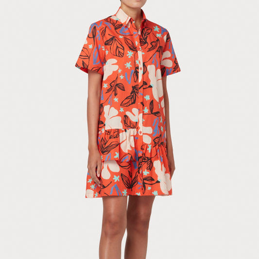 - Sea Floral Dress - Red