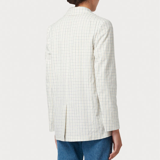 - Micro Check Buggy Blazer - Ivory