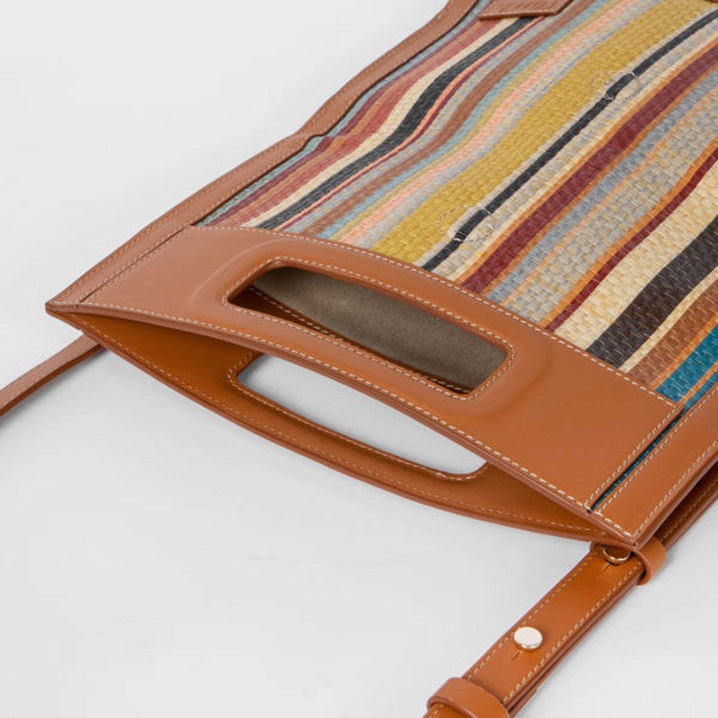 - 'Signature Stripe' Raffia Crossbody Bag - Multi
