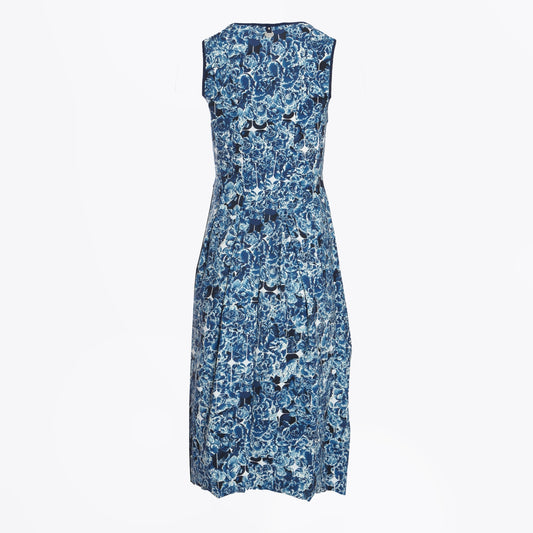 - At Length Printed Dress - Indigo