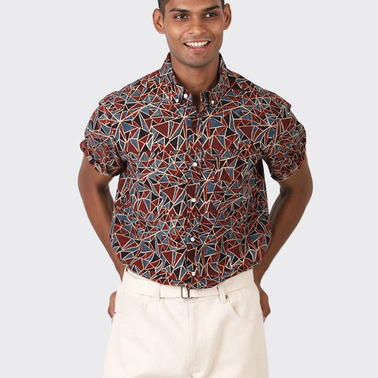 - Don Ajrakh Print SS Shirt - Multi