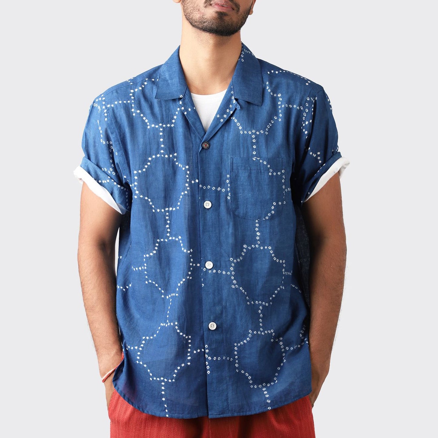 - Ronin Bandhani SS Shirt - Indigo