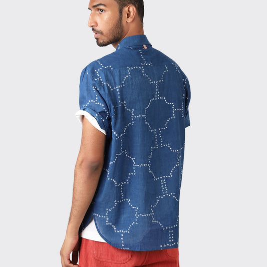 - Ronin Bandhani SS Shirt - Indigo