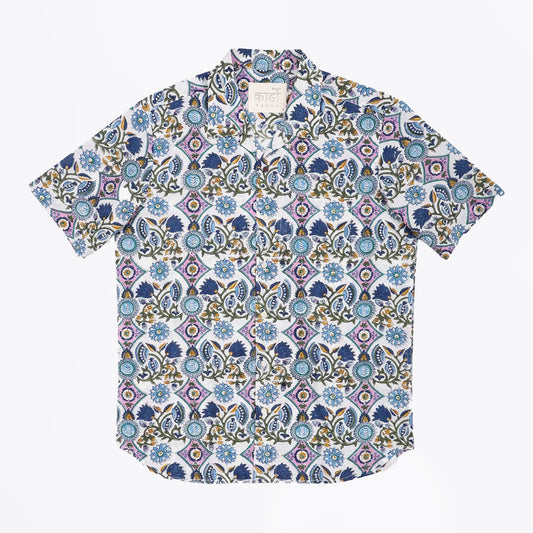Lamar Block Print SS Shirt - Multi