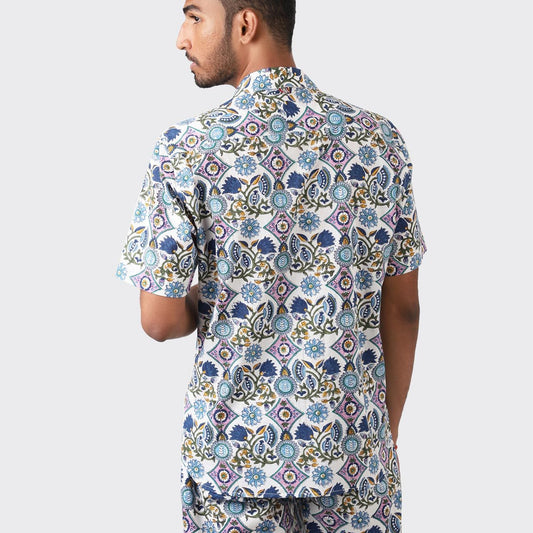 Lamar Block Print SS Shirt - Multi