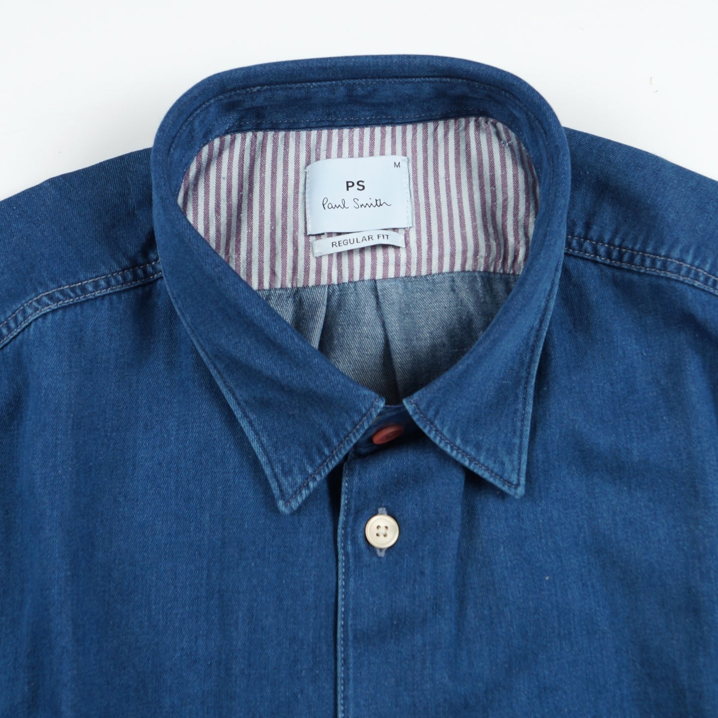 - Regular Fit Denim Shirt - Mid Denim