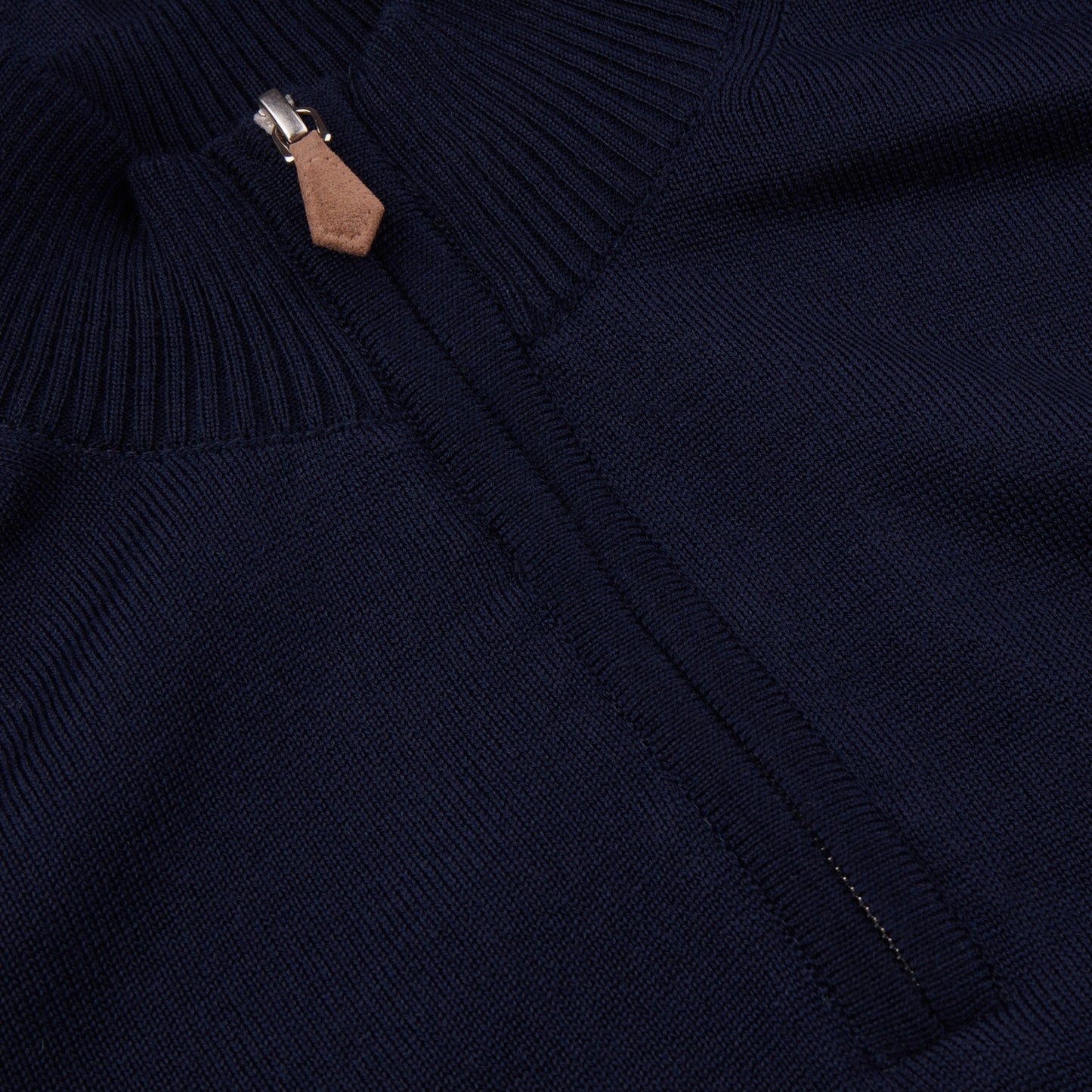 - Extrafine Merino Half Zip Knit - Navy