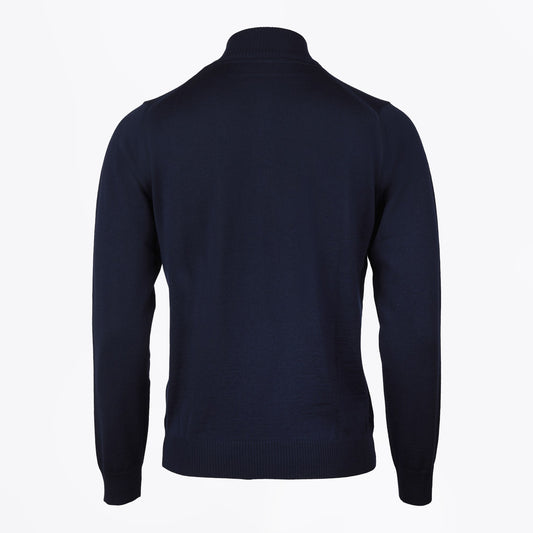 - Extrafine Merino Half Zip Knit - Navy
