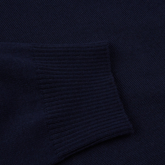 - Extrafine Merino Half Zip Knit - Navy