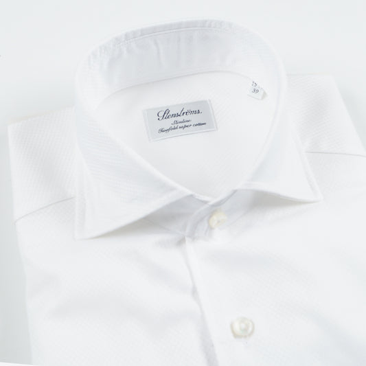 - Slimline Jacquard Shiller Shirt - White