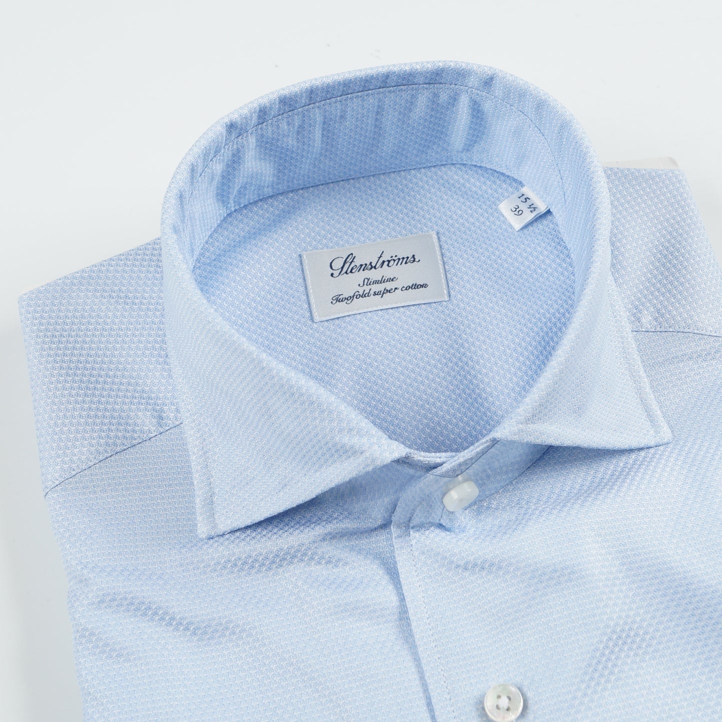 - Slimline Jacquard Shiller Shirt - Blue