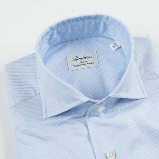 - Slimline Jacquard Shiller Shirt - Blue
