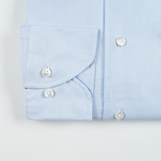 - Slimline Jacquard Shiller Shirt - Blue