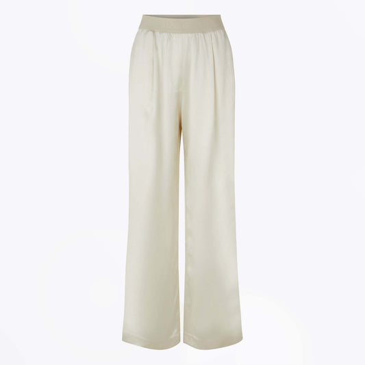 - Ciara Solid Heavy Satin Pants - Sugar Swizzle